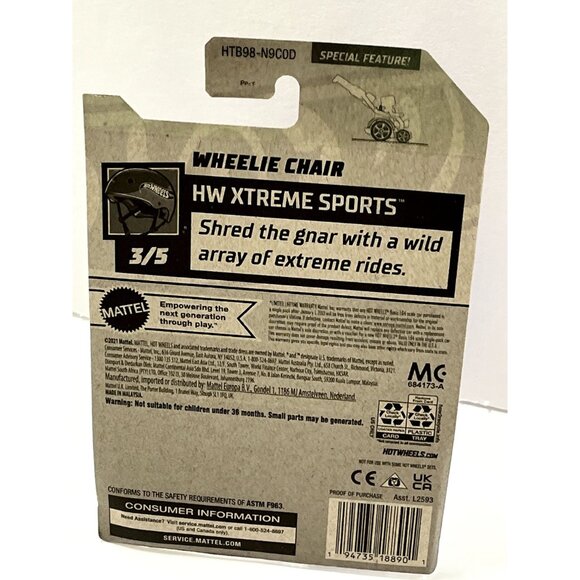 Hot Wheels Wheelie Chair 2024 Aaron Wheelz Xtreme Sports 54/250 Diecast - Picture 8 of 8